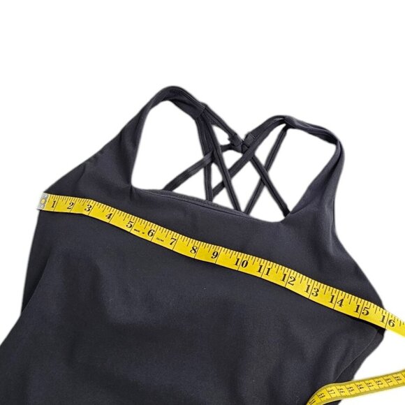 Buffbunny Collection Womens Strappy Back, Square Neck Tank Top, Black, L - Picture 5 of 7